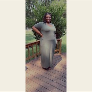 Olive Maxi Dress (size 1x)